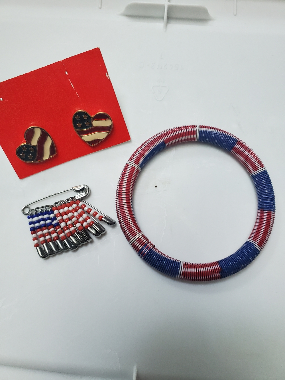 Patriotic Earring, Bracelet & Pin Set